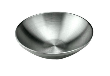 Satin Stainless Steel V-shaped Threaded Salad Bowl, 8-5/8"D