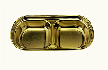 Titanium Sauce Plate 2 Div, 6-1/8"*3-1/16"