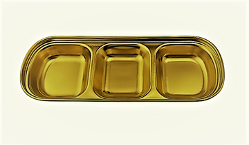 Titanium Sauce Plate 3 Div, 8"*3-1/16"