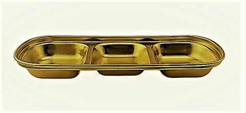 Titanium Gold 3-Compartment Sauce Plate, 8"