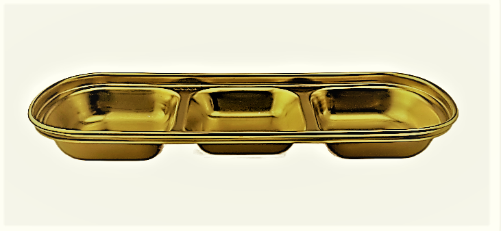 Titanium Sauce Plate 3 Div, 8"*3-1/16"