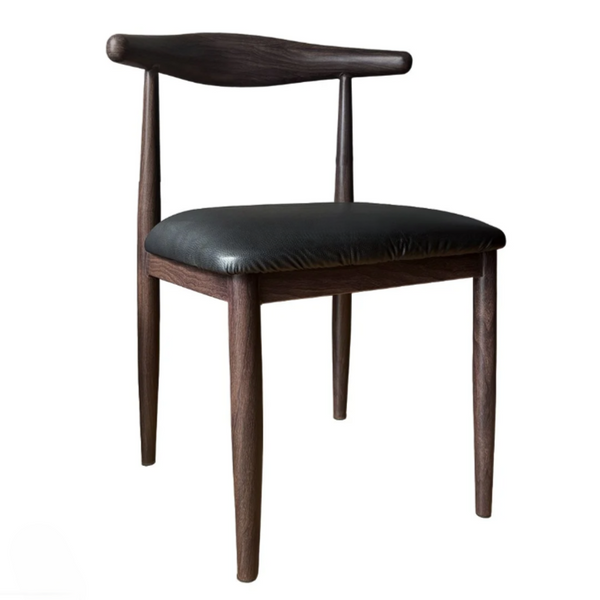 Dark Brown Finish Bull Horn Regular Chair