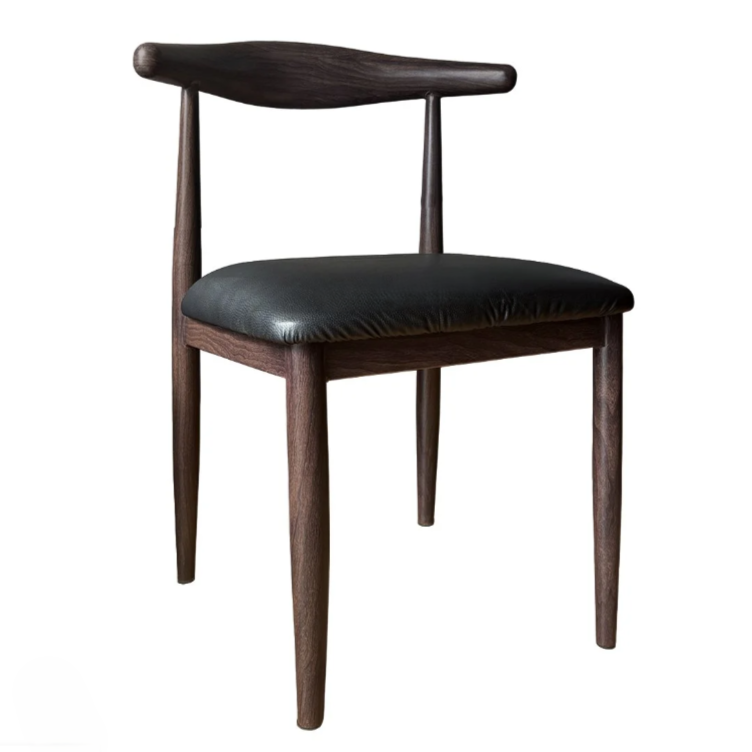Dark Brown Finish Bull Horn Regular Chair