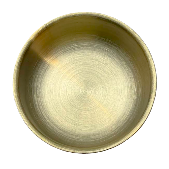Interior view of the gold-tone stainless steel dessert bowl, SSG-JQ-DB-9.
