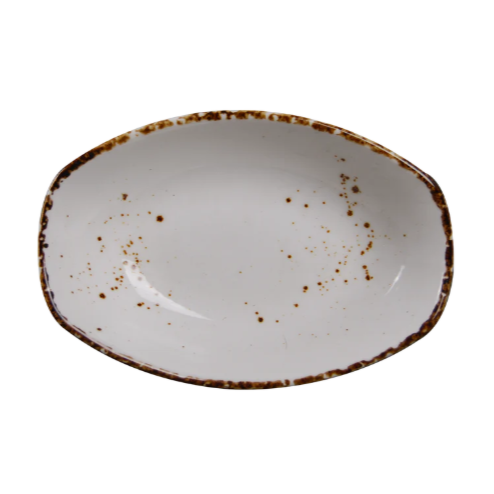 Splash Blanch 9 by 6½-inch rounded rectangular porcelain bowl