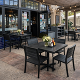 Black Outdoor Table Top – Black Synthetic Teak / Black Aluminum Frame