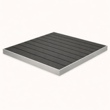 Black Outdoor Table Top – Black Synthetic Teak / Gray Aluminum Frame