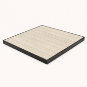 Teak Aluminum Outdoor Table Top – Black Aluminum Frame