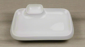 RECT. PLATE with Saucer PORC 10"x6-1/2"  (WT)