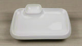 RECT. PLATE with Saucer PORC 10"x6-1/2"  (WT)