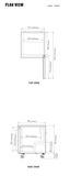 TUF-28SD-N manufacturer top and side plan views; exact-model sheet height excludes 5-5/8 in for casters. Confirm supplied configuration and installed height.