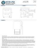 Hoshizaki UF27B-LPD2 official low-profile cabinet and extended-drawer dimensional views; use the specification note for bumper boundaries; manufacturer documents disagree on freezer defrost method