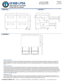 Hoshizaki UF48B-LPD4 official low-profile cabinet and extended-drawer dimensional views; use the specification note for bumper boundaries; manufacturer documents disagree on freezer defrost method