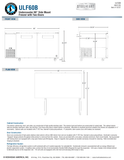 Hoshizaki ULF60B original full manufacturer dimension page: 60-inch width, 33.25-inch depth including rear bumper, 33.875-inch standard caster height; plan drawing retains 57.75-inch open depth versus 54.75-inch specification table, see note