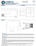 Hoshizaki ULR60B-D2 original complete manufacturer drawing page: 60-inch cabinet width, 57.5-inch drawer-open depth and 33.875-inch overall height; pan-size and slide-rating differences retained in original source, see note