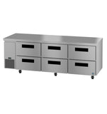 Hoshizaki ULR93B-D6 93" Side-Mount 6-Drawer Undercounter Refrigerator