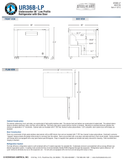 Hoshizaki UR36B-LP official front, side and plan dimensional views; door-open bumper boundary differs from the specification table, see note