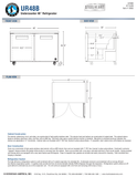 Hoshizaki UR48B official front, side and plan dimensional views; add the rear bumper to body-depth dimensions