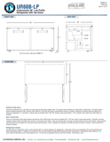 Hoshizaki UR60B-LP official front, side and plan dimensional views; optional locks may be illustrated; add the rear bumper to body-depth dimensions