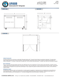 Hoshizaki UR60B official front, side and plan dimensional views; add the rear bumper to body-depth dimensions; height differs from the specification table, see specification note