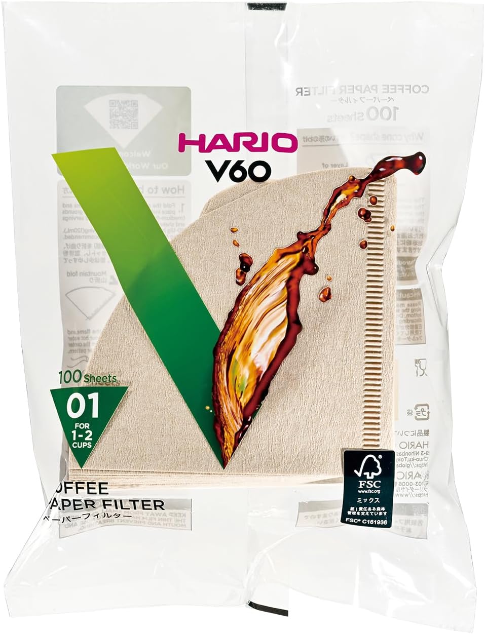 Hario V60 Filtration Papers 100Sht