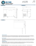 Hoshizaki WLF46B original full manufacturer dimension page: 46-inch width, 33.25-inch depth including rear bumper, 36-inch work surface and 40.25-inch overall backsplash height