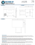 Hoshizaki WLR46B-D2 original complete manufacturer drawing page: 46-inch cabinet width, 57.5-inch drawer-open depth and 36-inch work surface with 40.25-inch overall backsplash height