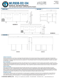 Hoshizaki WLR93B-D2-D4 original complete manufacturer drawing page: 93-inch cabinet width, 57.5-inch drawer-open depth and 36-inch work surface with 40.25-inch overall backsplash height; both D2 and D4 layouts shown; door-open depth and shelf/brake descriptions differ across sources, see note