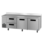 Hoshizaki WLR93B-D2 93" Side-Mount 2-Drawer/2-Door Worktop Refrigerator