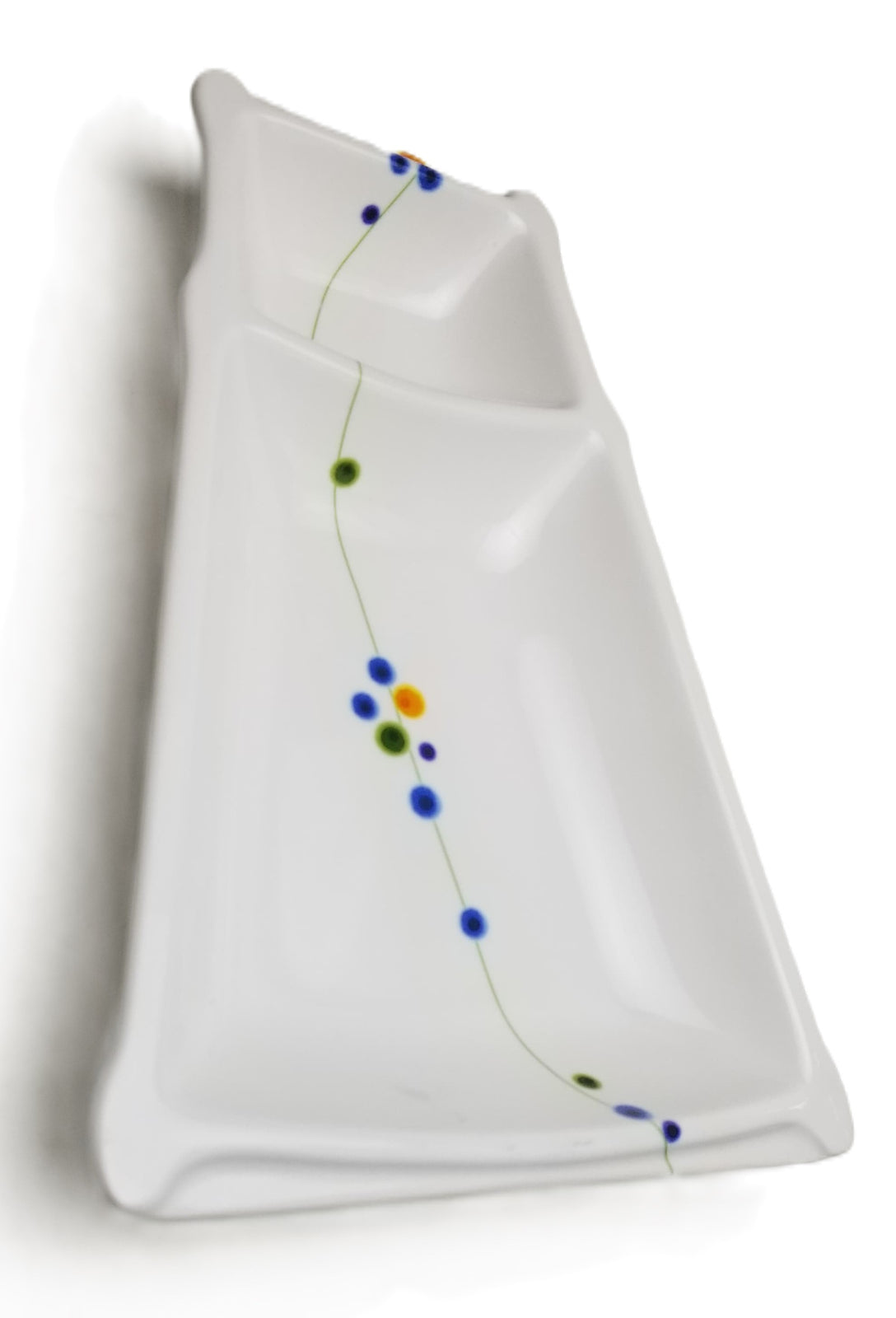 Melamine 2-Compartment Plate 9"X6.3", Rain Flower
