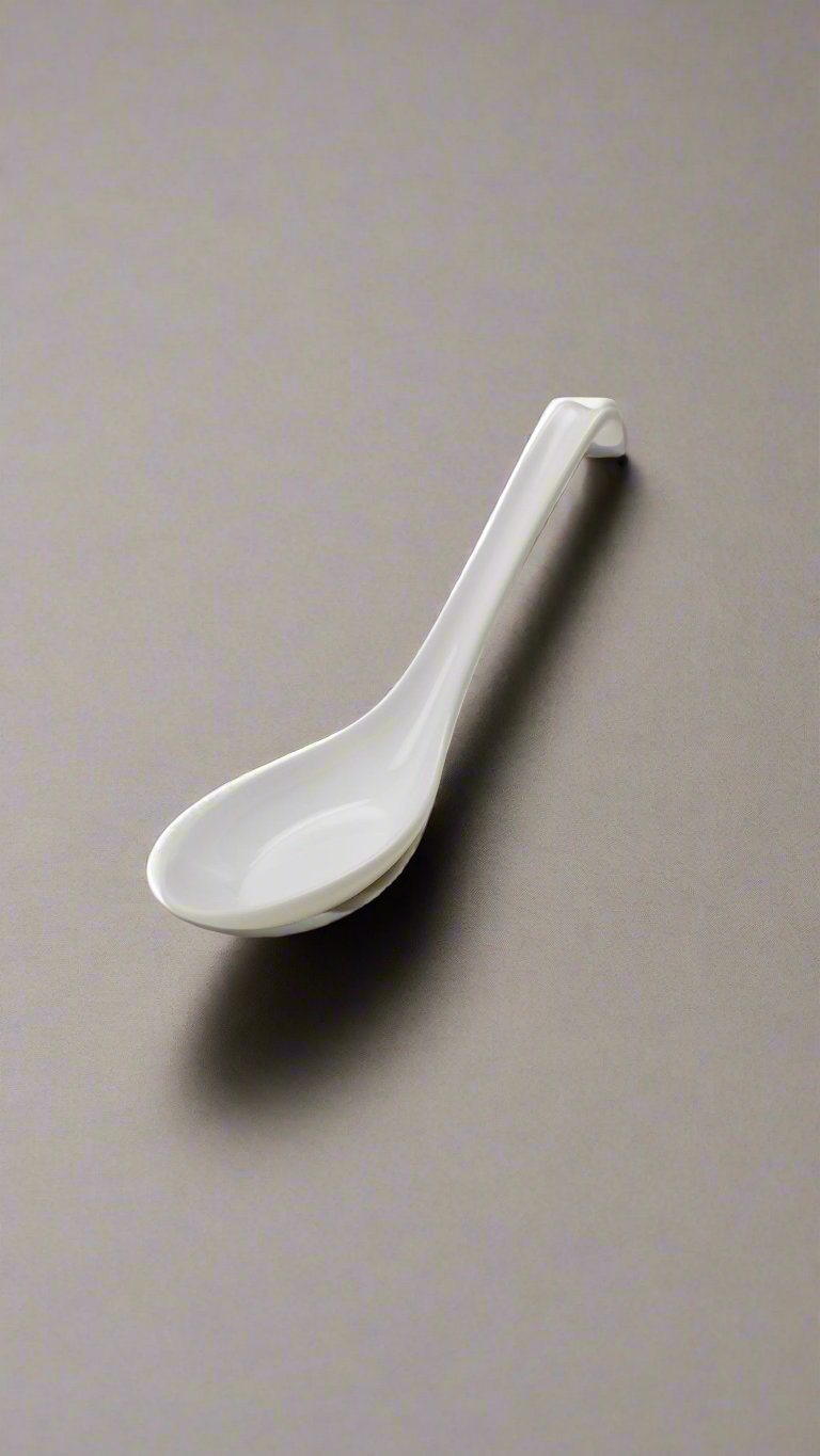 YG-062SW white melamine spoon a smooth channel-shaped handle