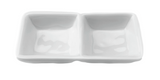 Melamine 2 Compartment Sauce Plate 5-9/16", White