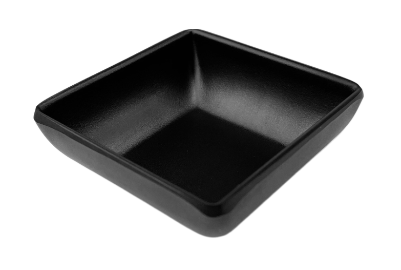Melamine Square Sauce Dish 2-15/16", Black
