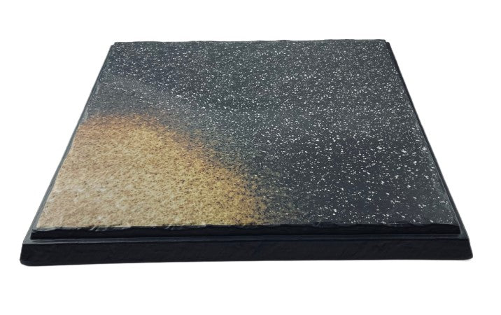 16-1/4 x1-1/8"H -Melamine Square Plate, Soil Porcelain