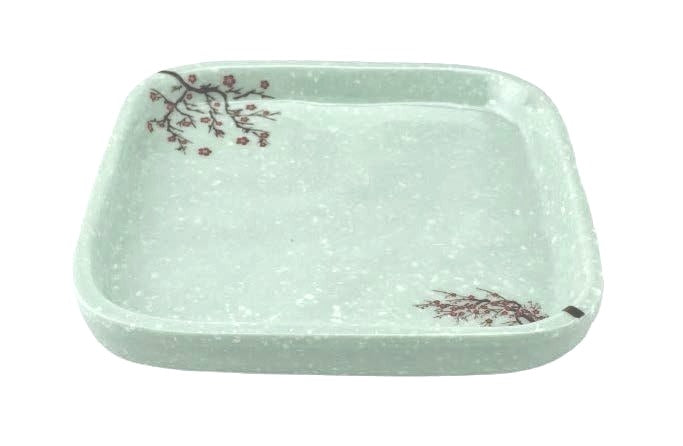 Melamine Square Plate 5-1/2" x 15/16"H, Plum Blossom