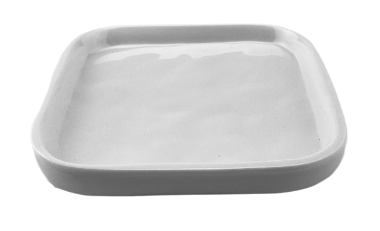 Melamine Square Plate 5-5/8", White