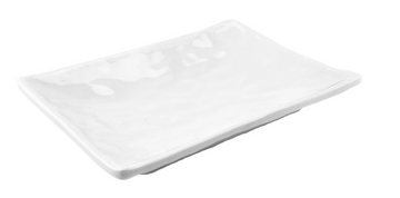 Melamine Rectangular Plate 7"x 5" x 1-1/8"H, White