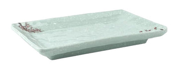 Mint Green Floral Melamine Rectangular Plate — YG-508PB