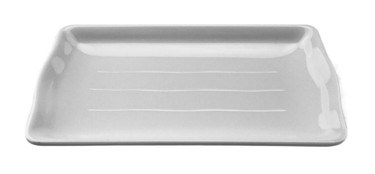 Melamine Rectangular Plate 8-1/8", White