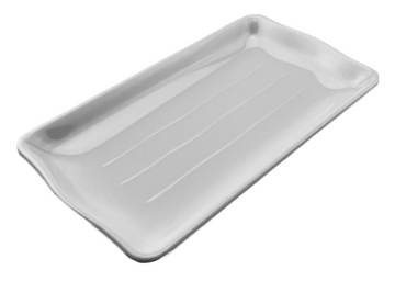 Melamine Rectangular Plate 8-1/8", White