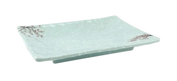 Melamine Rectangular Plate 9-7/8" x 7' x 1-3/8"H, Plum Blossom