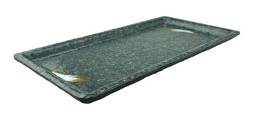 Melamine Rectangular Plate 10-7/8, Stone Ink