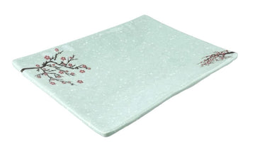 Melamine Rectangular Plate 11-7/8" x 8-1/2" x 1-1/2"H, Plum Blossom