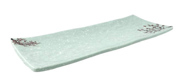 Melamine Rectangular Plate 12-1/2" x 4-3/4" x 1"H, Plum Blossom