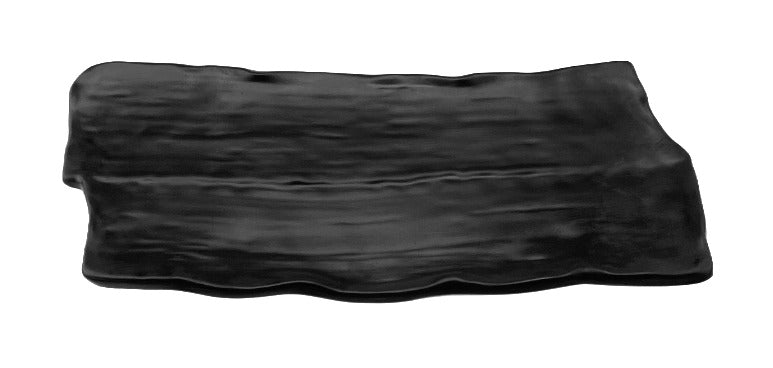 Melamine Rectangular Plate 13-3/8", Black Matte