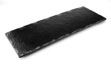 Melamine Rectangular Slate Platter 15-3/4", Matte Black