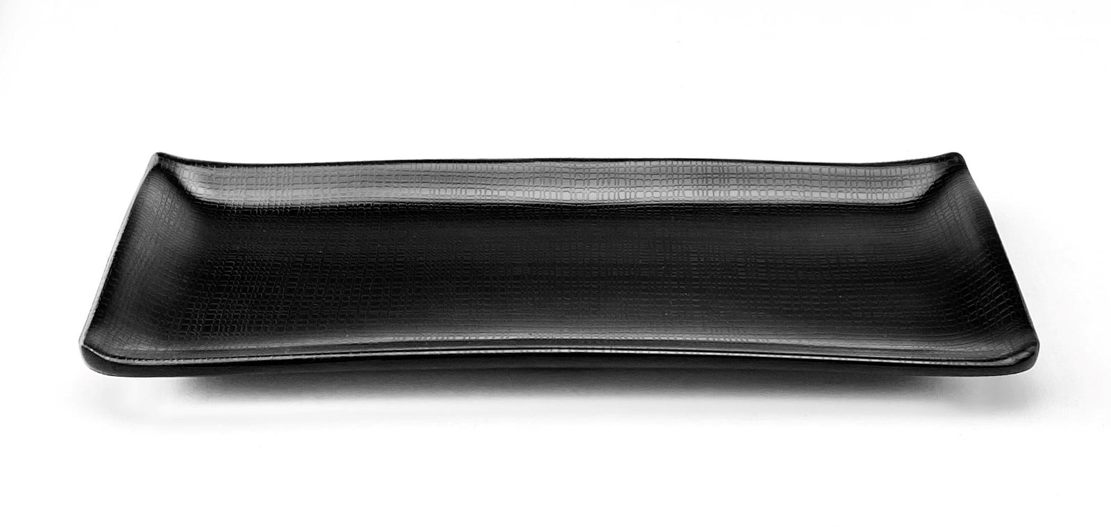 Melamine Rectangular Chequer Platter 11-1/4, Matte Black