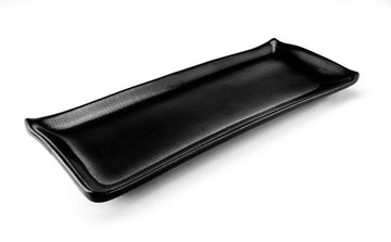 Melamine Rectangular Chequer Platter 11-1/4, Matte Black