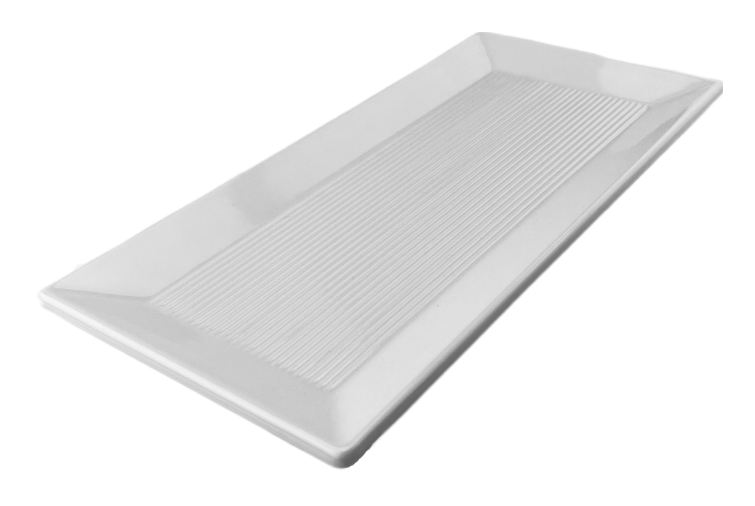 13″ White Melamine Rectangular Platter
