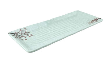 Melamine Rectangular Plate 12-1/8", Plum Blossom
